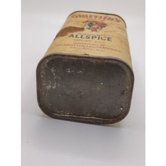 Vintage Griffith's Spice Tin Ground Allspice Elephant Chicago - Picture 11 of 15